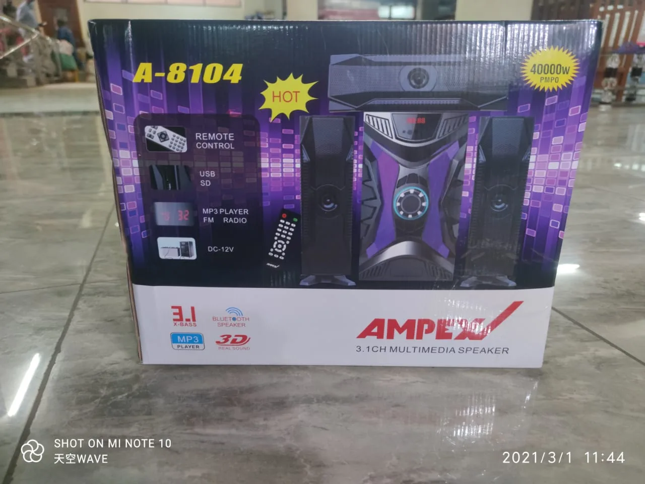 2b058b0e-3786-4c1a-8ea5-2499fde01d16.jpg Ampex 3.1 40000W CH SUBWOOFER MULTIMEDIA SYSTEM B/USB/FM - Image 1