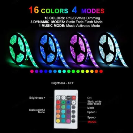 Generic RGB Light Normal Brightness 5M LED Strip DC 12V