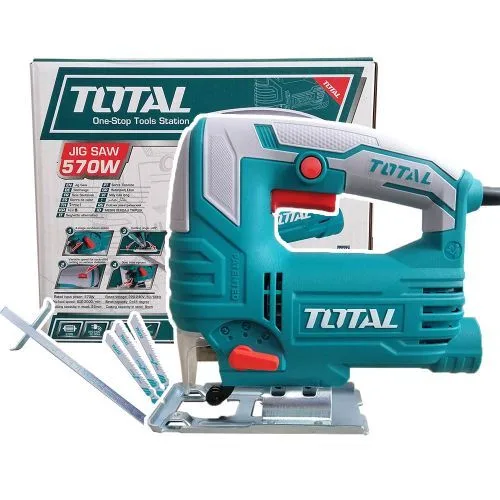 1-2024-02-25T034654.933.jpg TOTAL 570W Woodworking JigSaw With 1Set Carbon Brush & 3pcs Starter Blade - Image 1