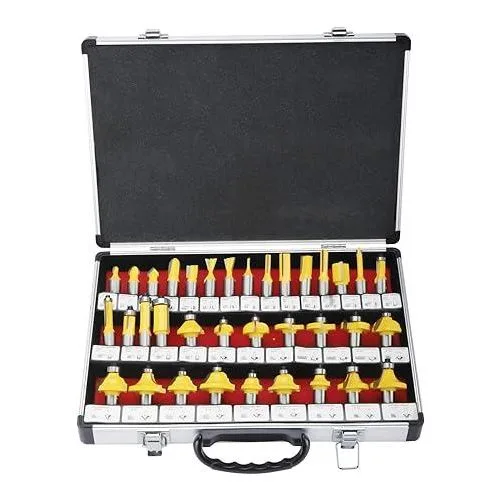 1-2024-04-12T132007.180.jpg Premium 35pcs Router Bit Set 8mm Shank With Aluminium storage Case. (Copy) - Image 1
